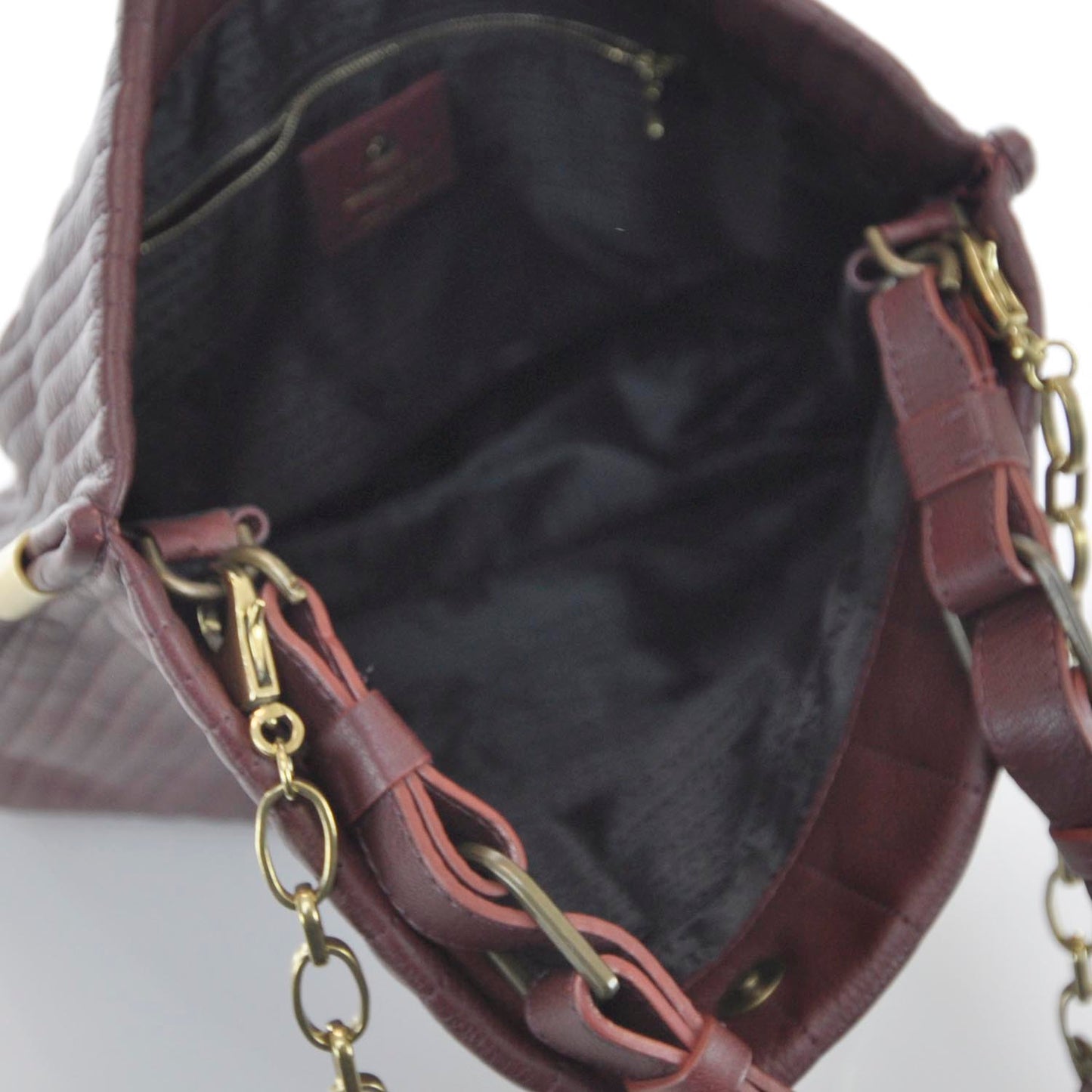 Goatskin Amalia Bucket Bag Aubergine