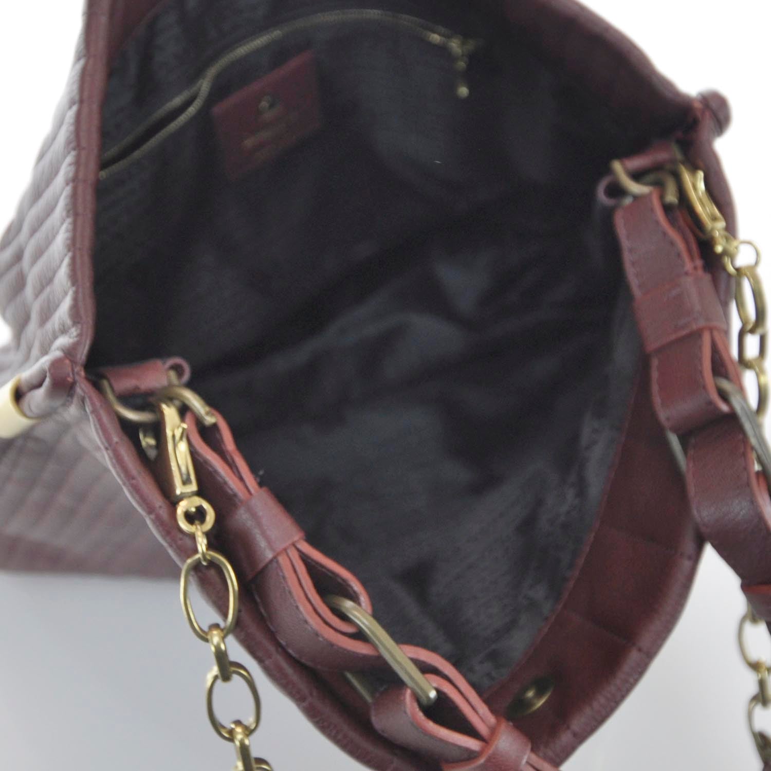 Lanvin Goatskin Amalia Bucket Bag Aubergine 8 of 9
