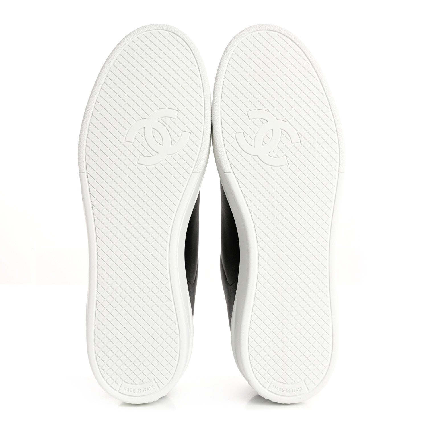 Chanel Calfskin CC Womens Sneakers 37.5 Black 6 of 9