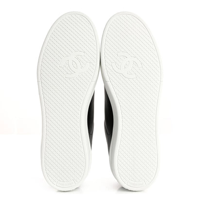 Chanel Calfskin CC Womens Sneakers 37.5 Black 6 of 9