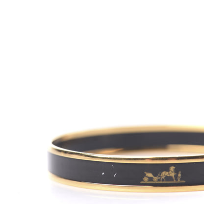 Hermes Enamel Printed Narrow Caleche Bracelet 70 Black 6 of 6