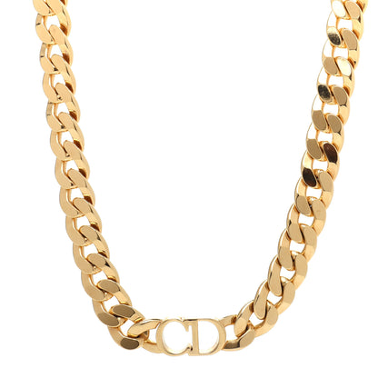 Christian Dior Metal CD Choker Necklace Gold 1 of 6