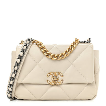 Chanel Lambskin Quilted Medium Chanel 19 Flap Light Beige 1 of 11