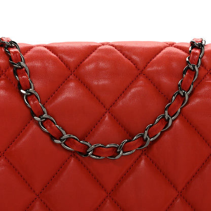 Chanel Lambskin Quilted Chanel 3 Accordion Flap Bag Red 8 of 10