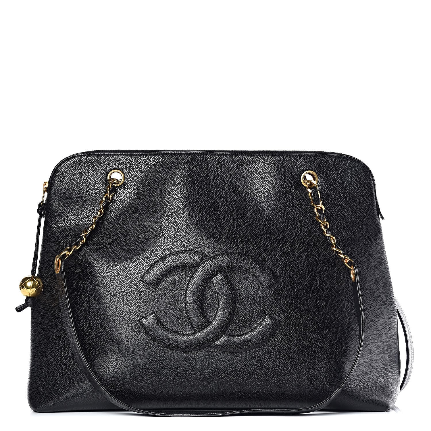 Chanel Caviar Large CC Shoulder Bag Black 1 of 9