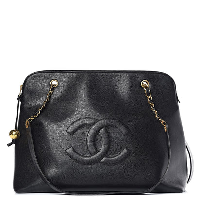 Chanel Caviar Large CC Shoulder Bag Black 1 of 9