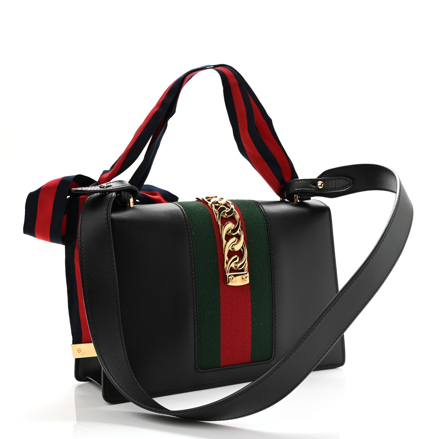 Calfskin Small Sylvie Shoulder Bag Black