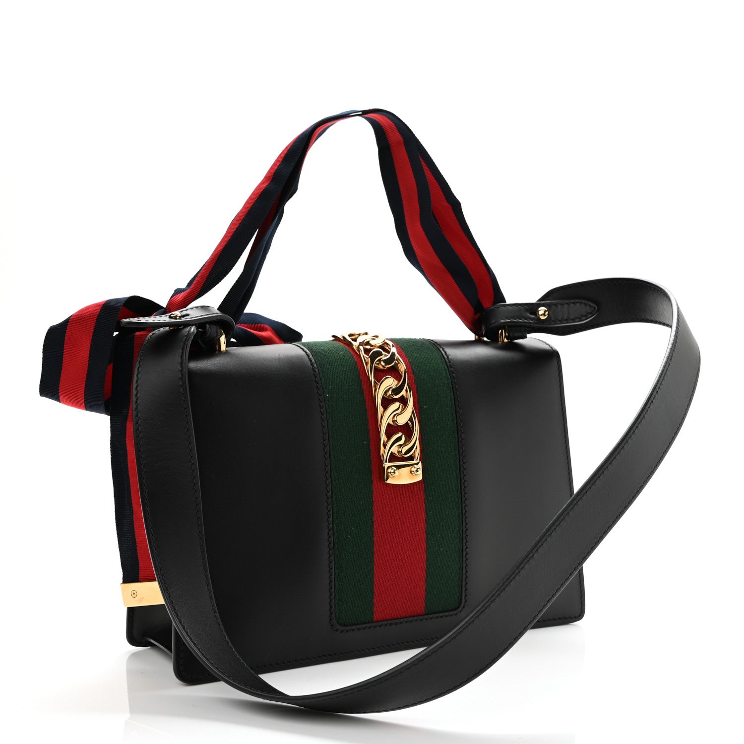 Gucci Calfskin Small Sylvie Shoulder Bag Black 3 of 10