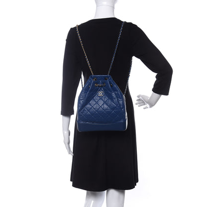 Chanel Aged Calfskin Quilted Gabrielle Backpack Blue 2 of 11