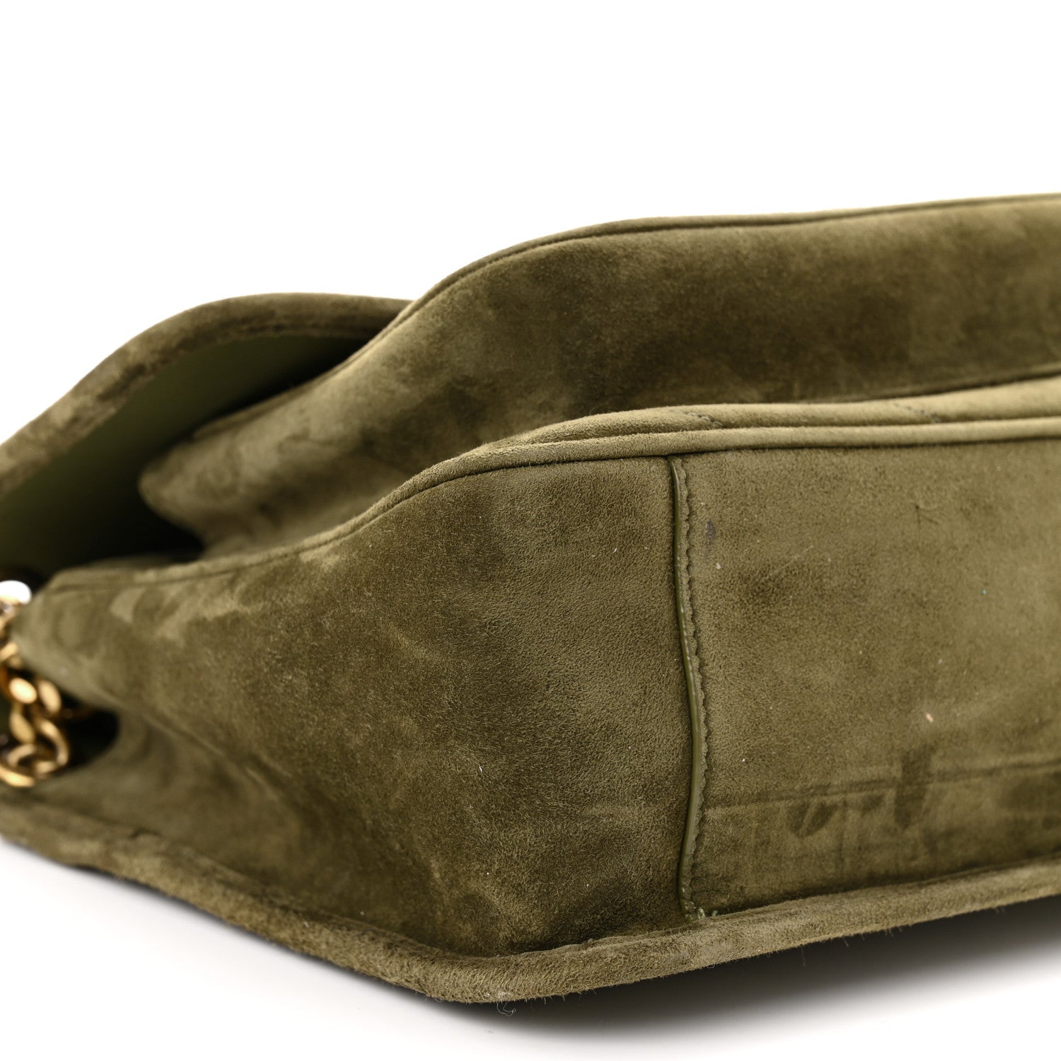 Saint Laurent Suede Monogram Medium Niki Chain Satchel Loden Green 9 of 11