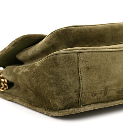 Saint Laurent Suede Monogram Medium Niki Chain Satchel Loden Green 9 of 11