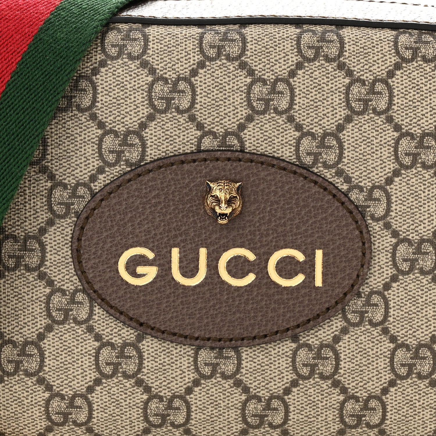 Gucci GG Supreme Monogram Web Neo Vintage Shoulder Bag Beige New Acero Crop 8 of 11