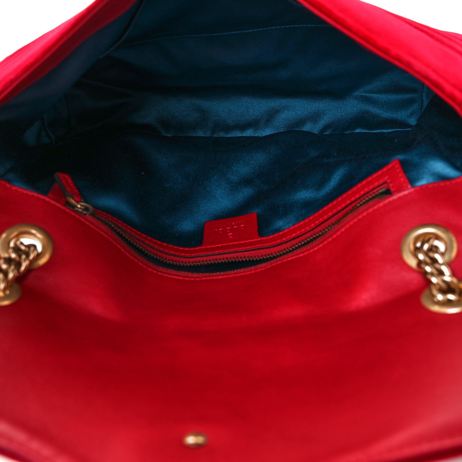 Gucci Velvet Matelasse Medium GG Marmont Shoulder Bag Hibiscus Red 5 of 10