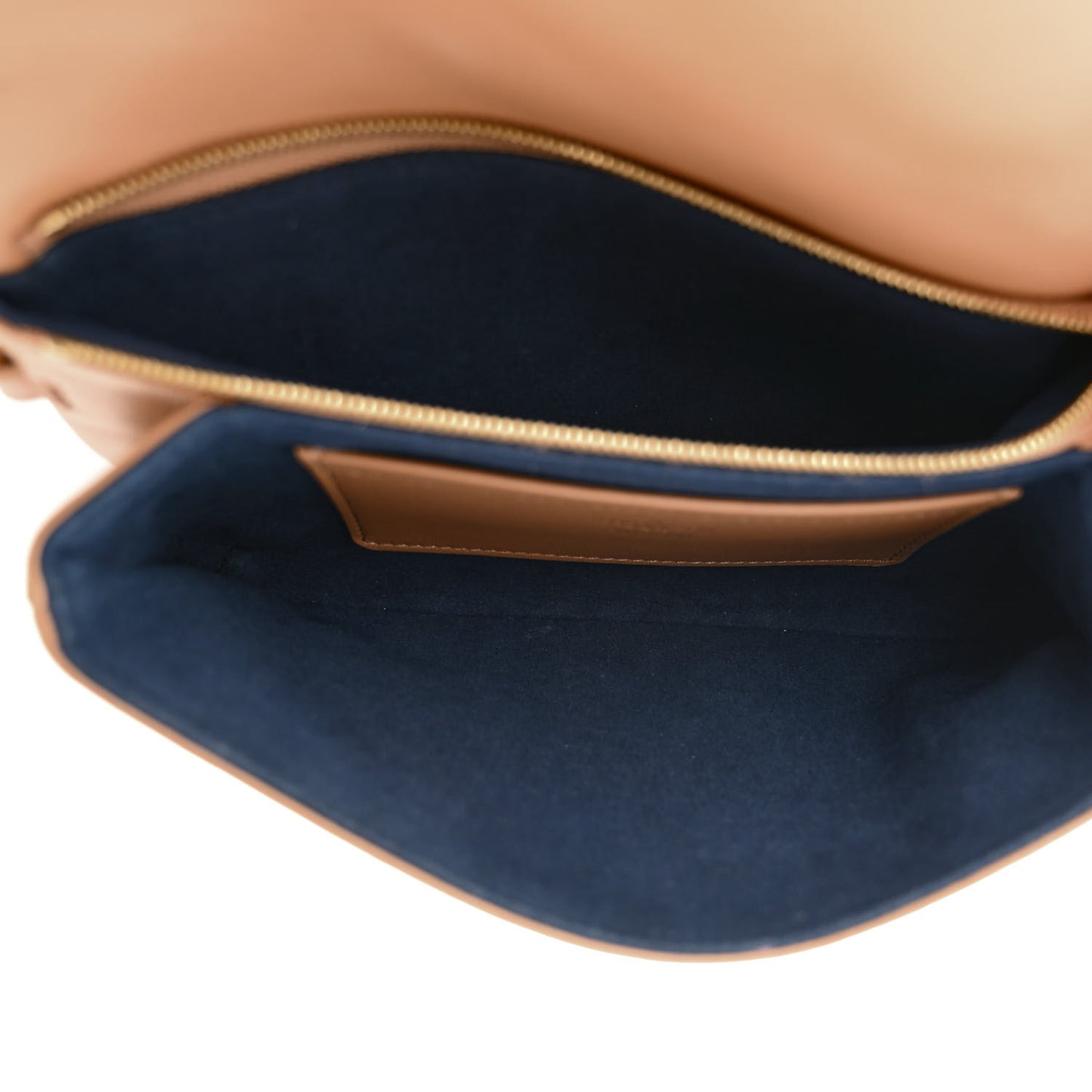 Lambskin Embossed Monogram Pochette Coussin Camel