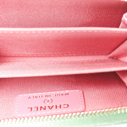 Chanel Caviar Quilted Filigree Coin Purse Pink Green Blue 5 of 7
