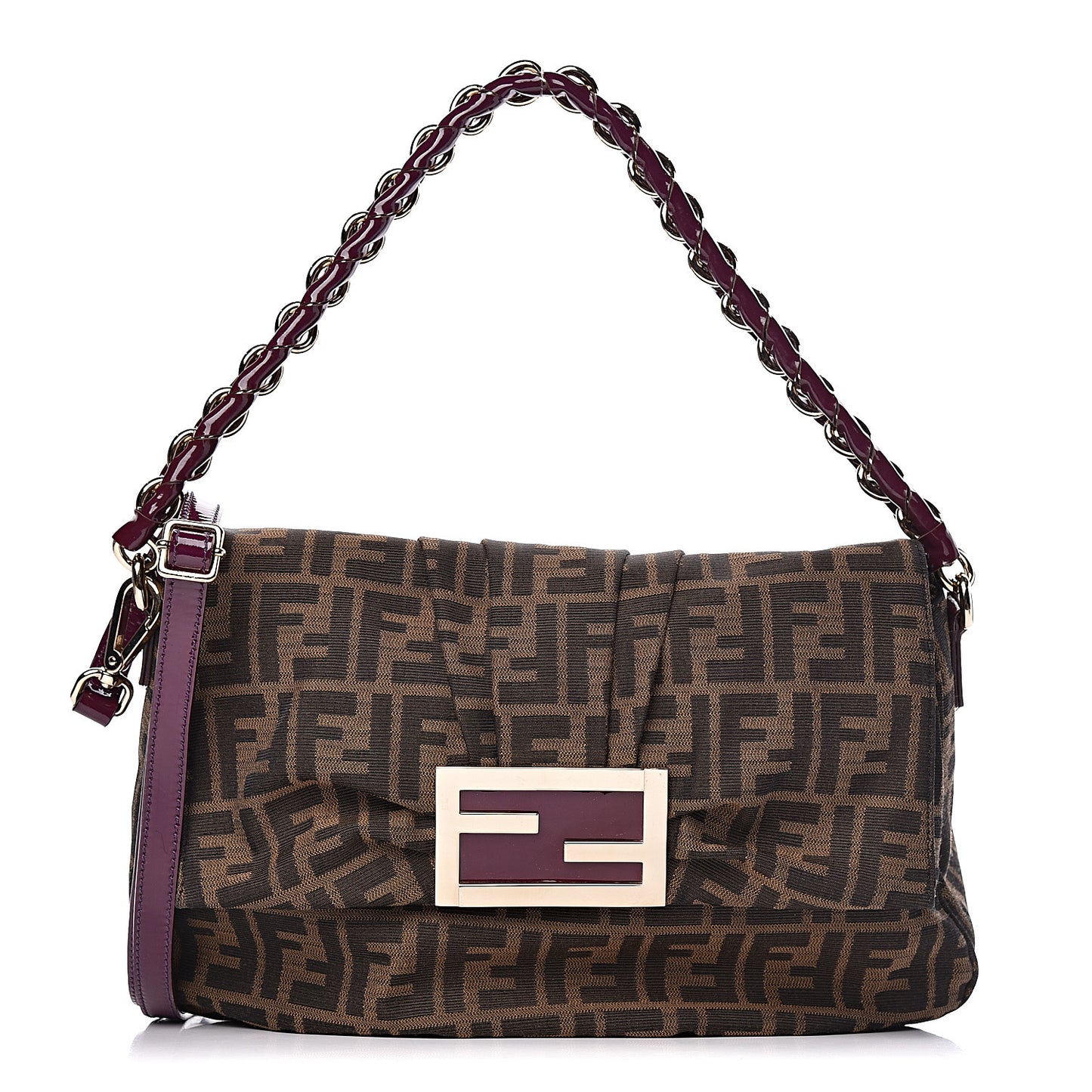 Zucca Patent Mia Shoulder Flap Tobacco Purple