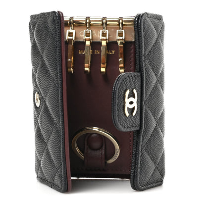 Chanel Caviar Quilted Classic 4 Key Holder Wallet Black 5 of 7