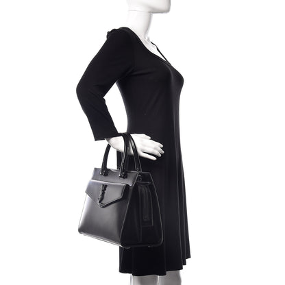 Saint Laurent Shiny Calfskin Medium Uptown Tote Black 2 of 10