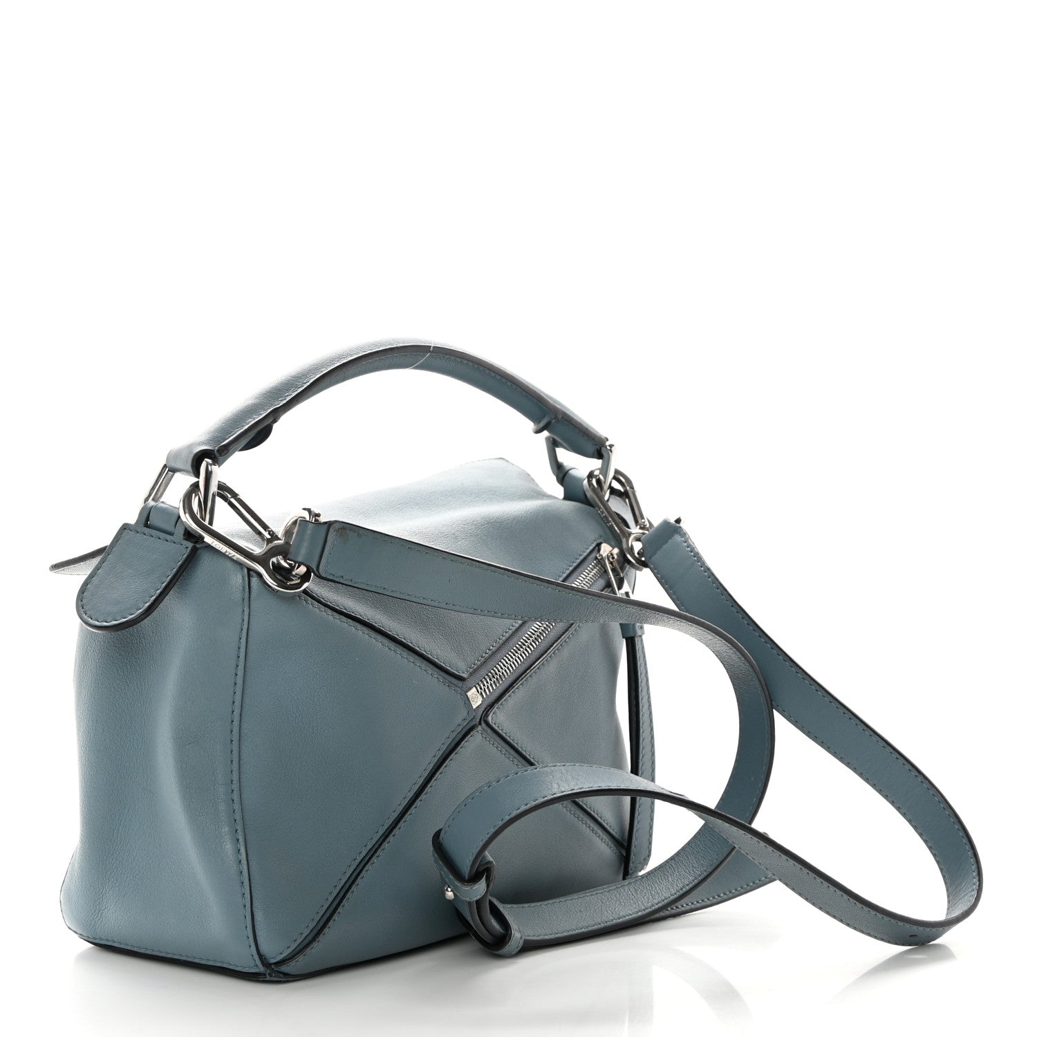 Loewe Calfskin Small Puzzle Bag Stone Blue 3 of 17