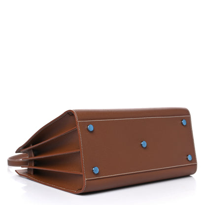 Saint Laurent Grained Calfskin Topstitch Small Sac De Jour Cognac 4 of 11