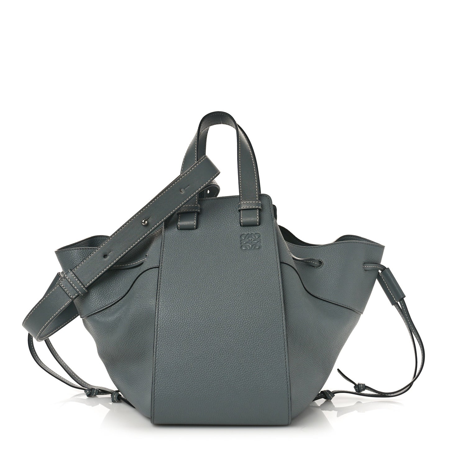 Grained Calfskin Small Hammock Shoulder Bag Blue