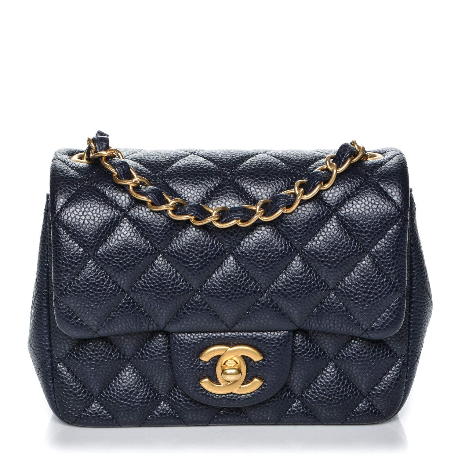 Chanel Caviar Quilted Mini Square Flap Navy 1 of 7