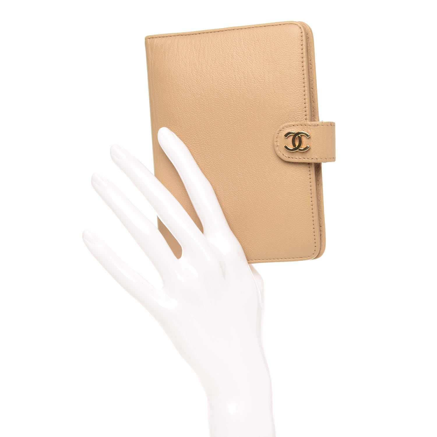 Chanel Goatskin Small Ring Agenda Planner Beige 2 of 9