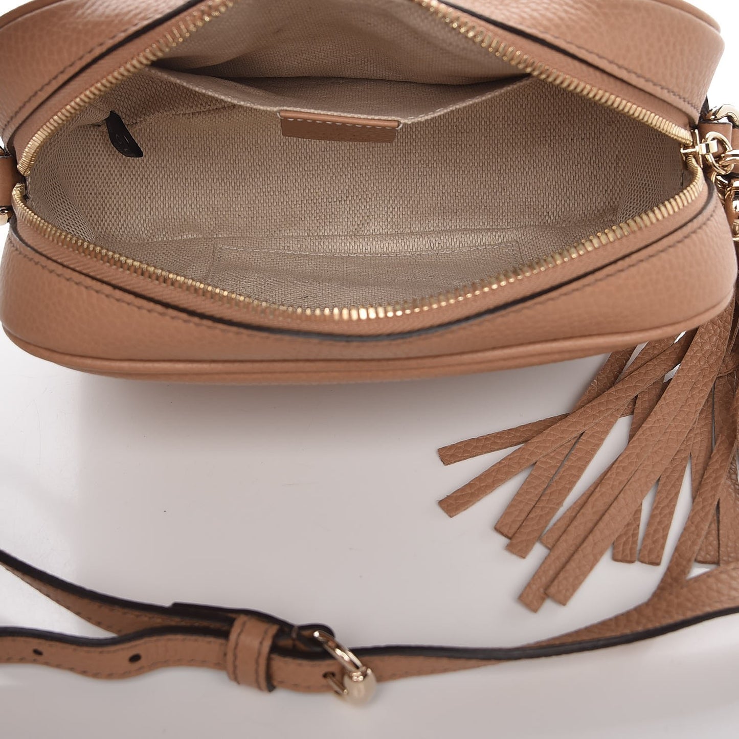 Pebbled Calfskin Small Soho Disco Bag Rose Beige