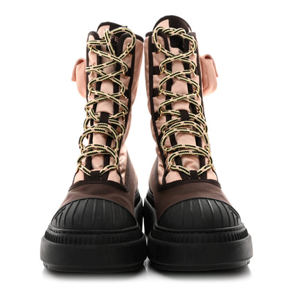 Fendi Nylon Baguette Domino 50mm Biker Boots 39.5 Baby Pink Nolita 3 of 9