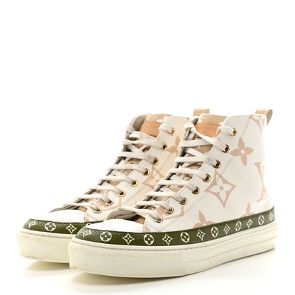 Louis Vuitton Monogram Giant Stellar Sneaker Boots 38 Khaki White Beige 3 of 17