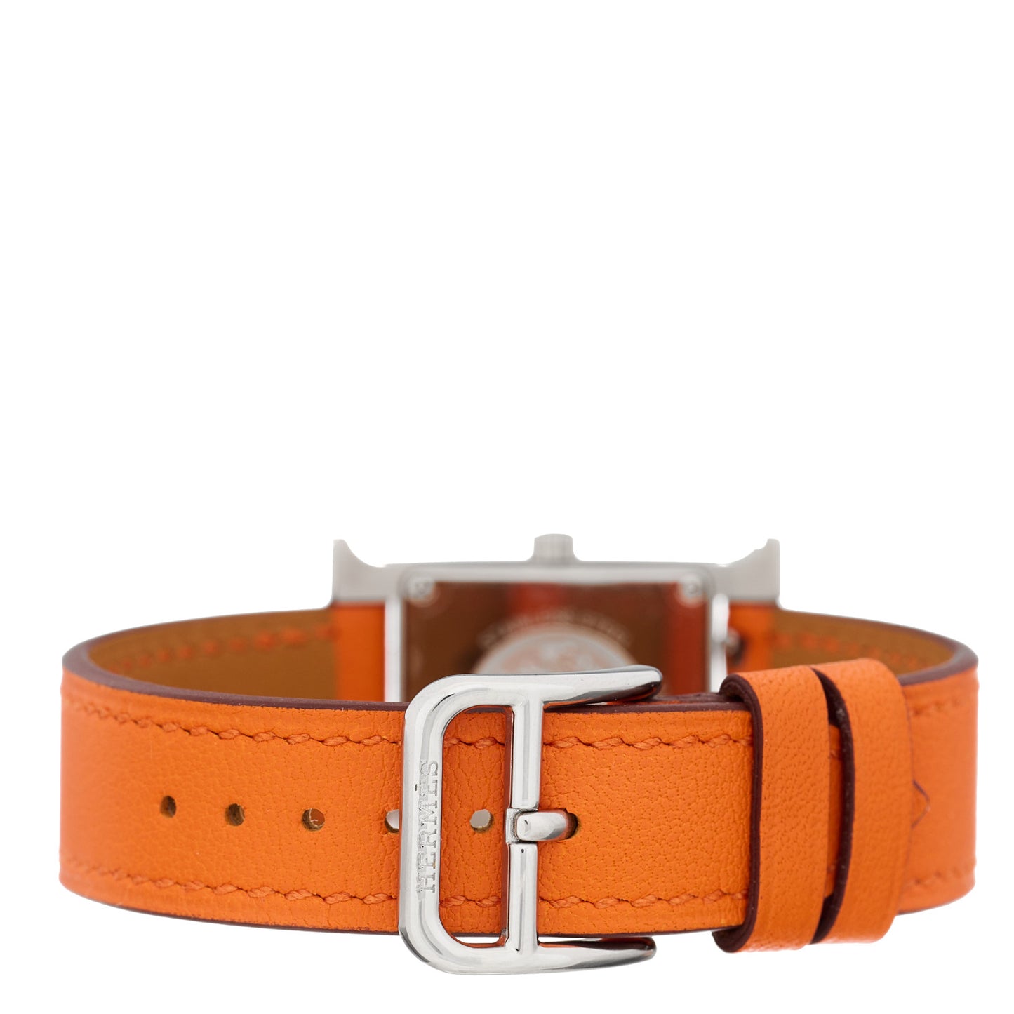 Stainless Steel Swift 21mm Heure H Hour Quartz Watch Orange