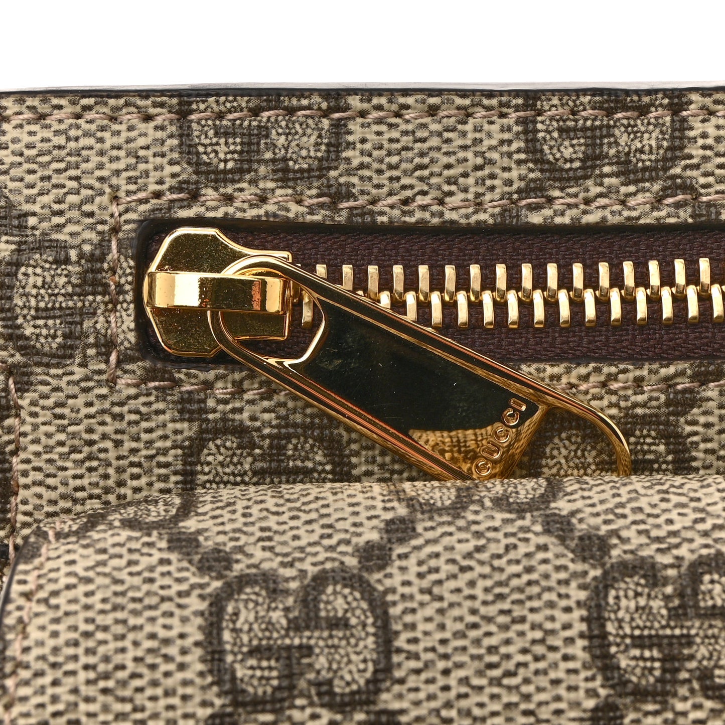 GG Supreme Monogram Textured Dollar Calfskin Blondie Belt Bag Beige Ebony New Acero
