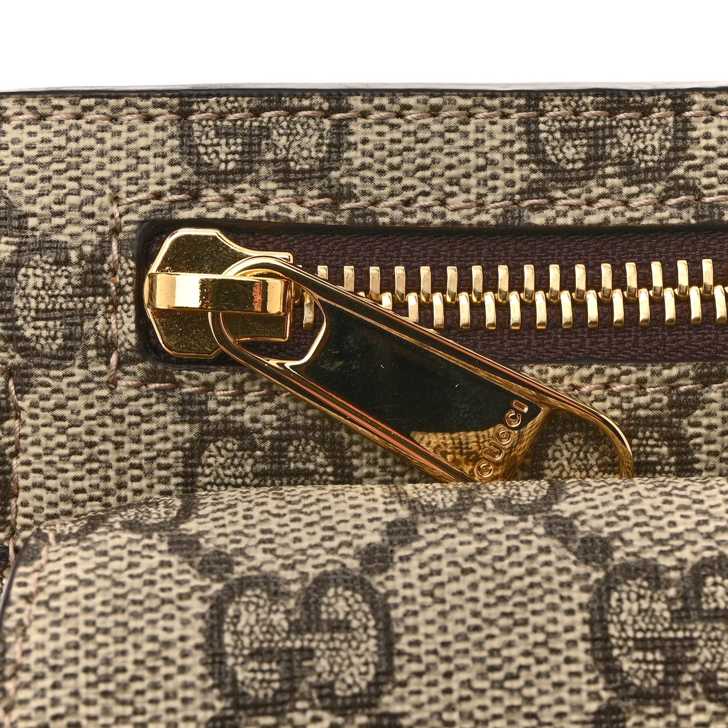Gucci GG Supreme Monogram Textured Dollar Calfskin Blondie Belt Bag Beige Ebony New Acero 12 of 12