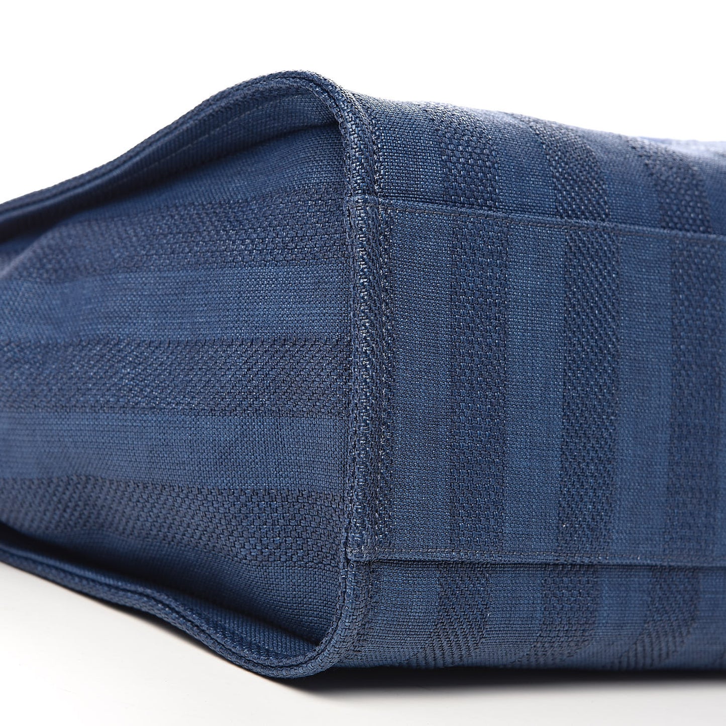 Mixed Fibers Striped Medium Deauville Tote Navy Blue
