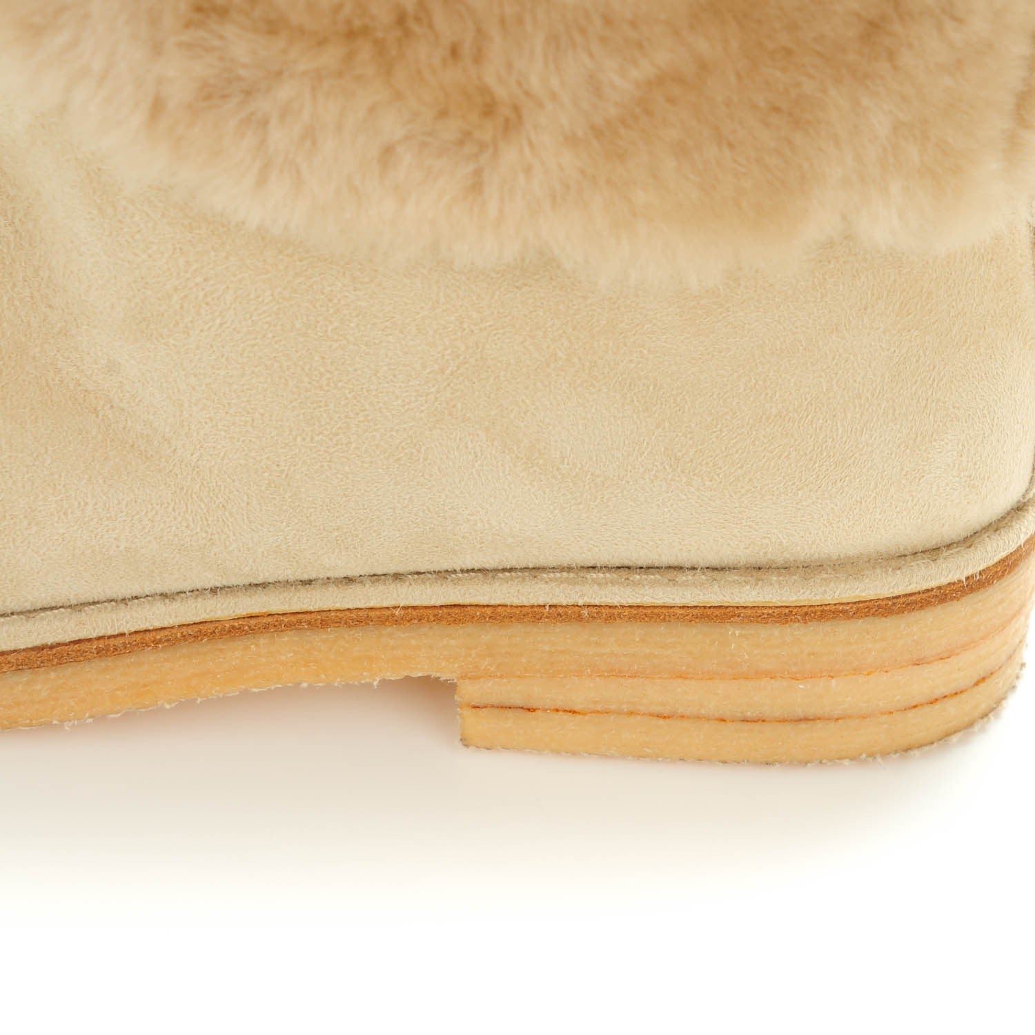 Hermes Suede Shearling Knee High Boots 38 9 of 14