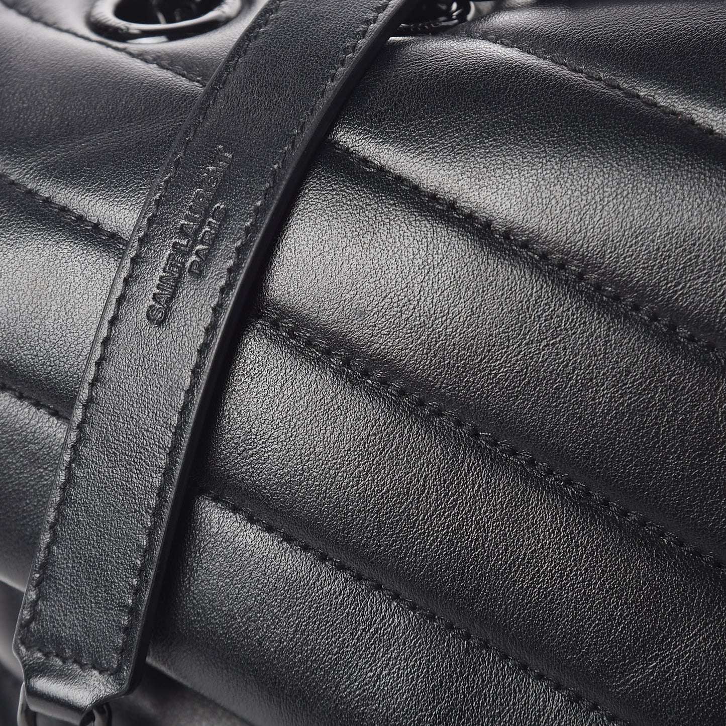 Calfskin Y Quilted Monogram Medium Loulou Chain Satchel Black