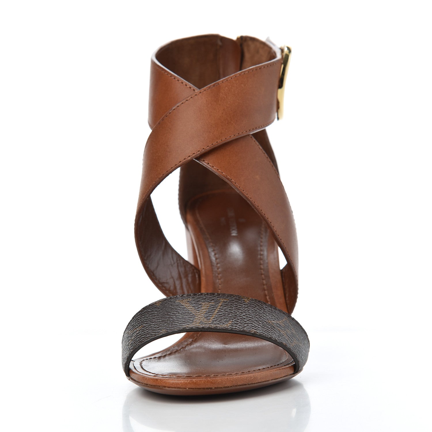Louis Vuitton Calfskin Monogram Horizon Sandals 36 Cognac Brown 16 of 18