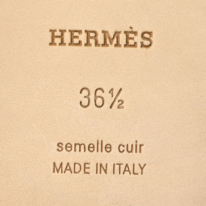 Hermes Box Calfskin Oran Sandals 36.5 Jaune Citron 8 of 9