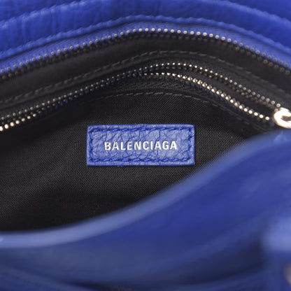 Balenciaga Agneau Classic Silver Hardware Mini City Logo Strap Bleu Electric Black 6 of 10