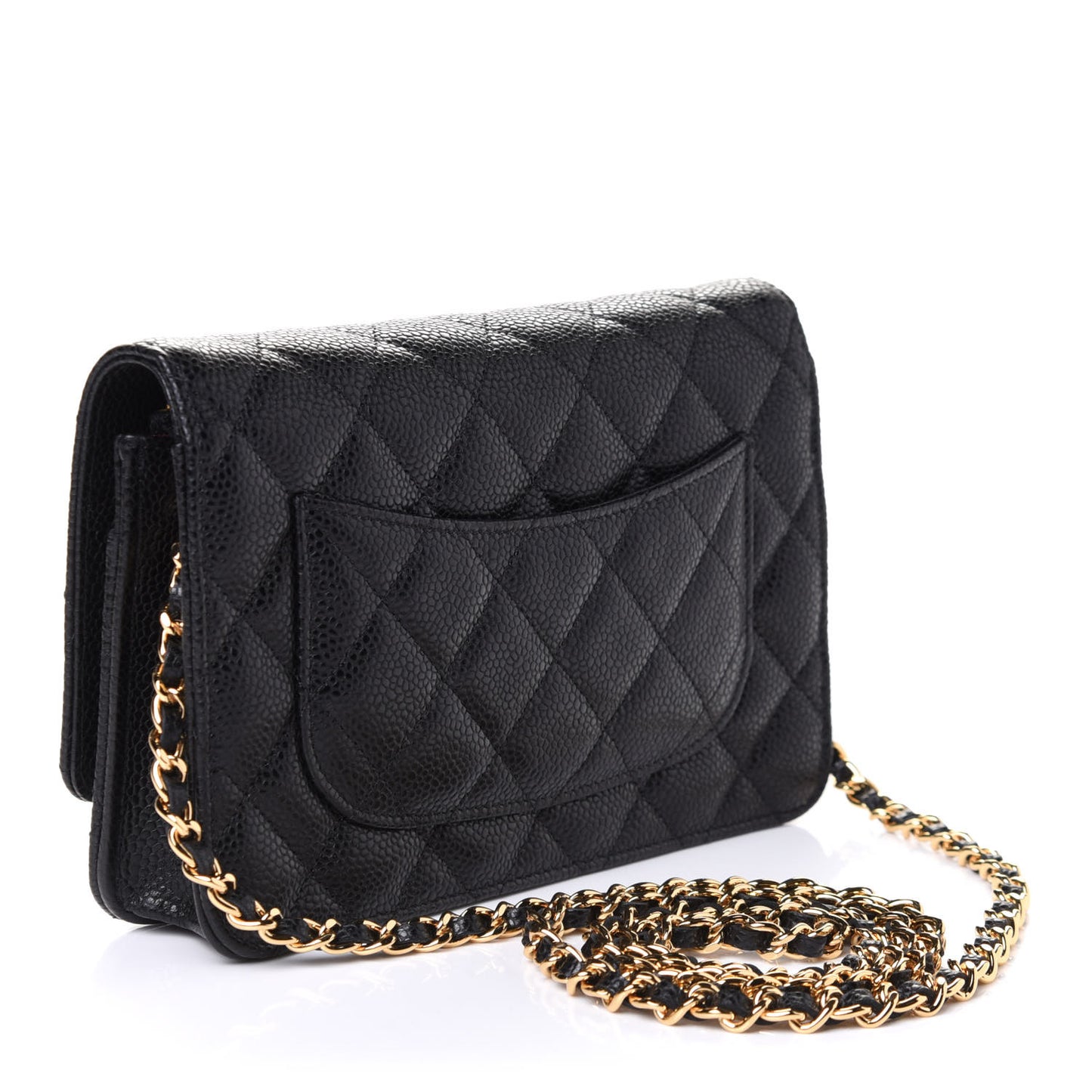 Caviar Quilted Wallet On Chain WOC Black