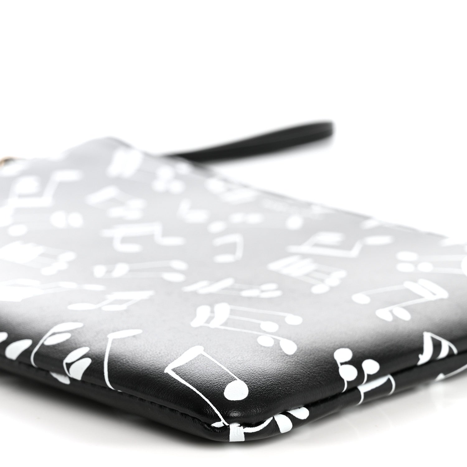 Saint Laurent Calfskin Musical Notes Zip Pouch Black 10 of 11