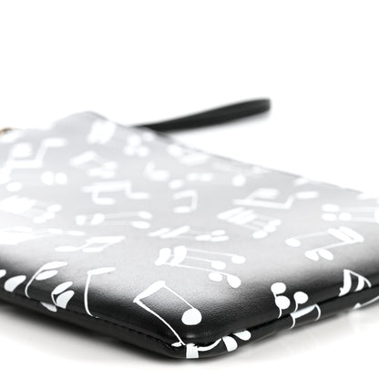 Saint Laurent Calfskin Musical Notes Zip Pouch Black 10 of 11