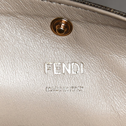 Fendi Vitello Seta Glazed Fabric FF 1974 Medium Peekaboo X-Lite Maya Mogano Panna 7 of 9