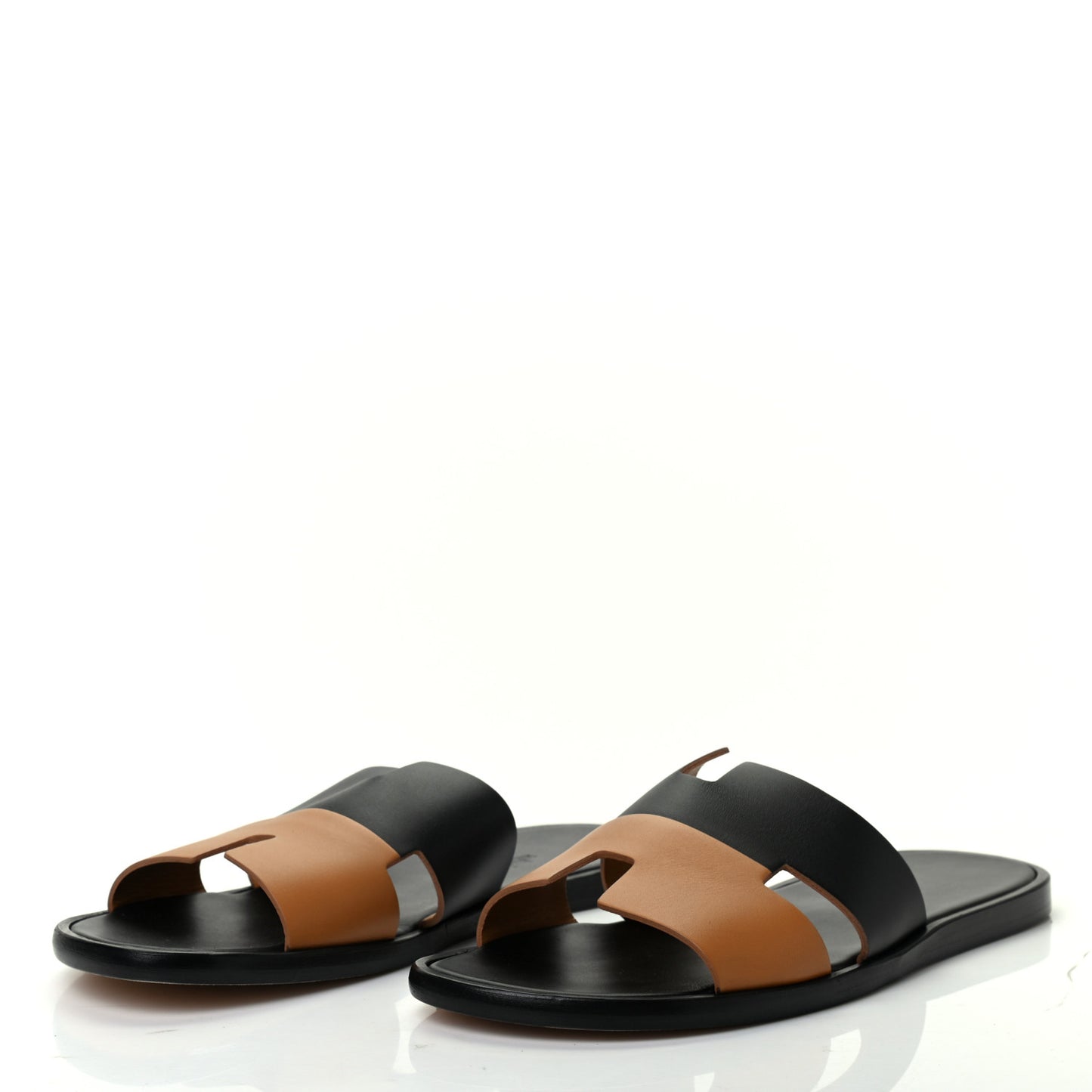 Calfskin Mens Izmir Sandals 43 Black Naturel