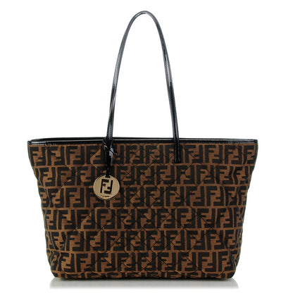 Fendi Zucca Quilted Medium Roll Tote Tobacco Black 1 of 7