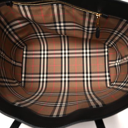Burberry Grainy Calfskin Medium London Tote Bag Black 5 of 11