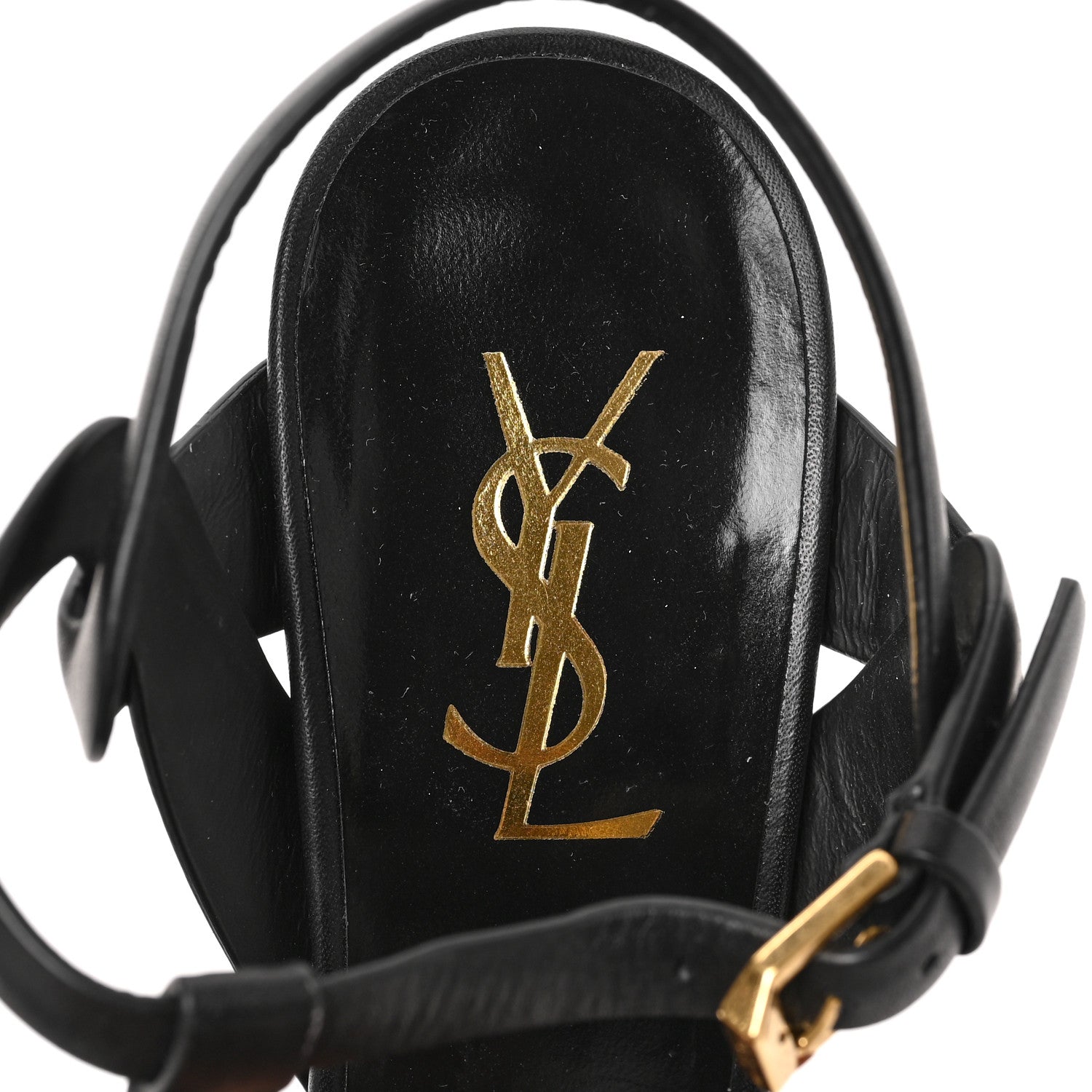 Saint Laurent Calfskin Tribute 105 Platform Sandals 38 Black 7 of 8