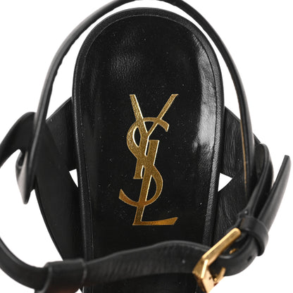 Saint Laurent Calfskin Tribute 105 Platform Sandals 38 Black 7 of 8