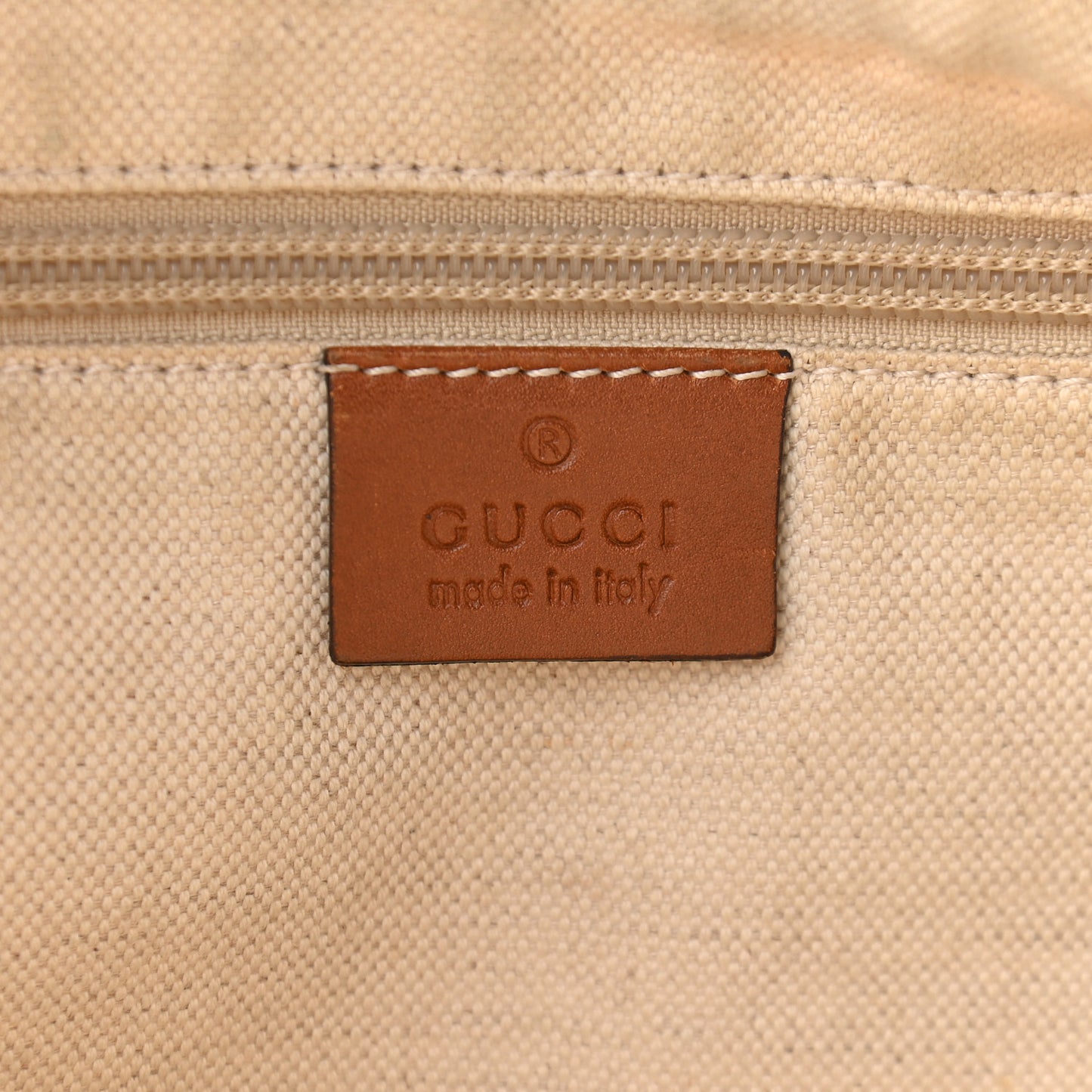 Nylon Monogram Web Medium Half Moon Hobo Beige