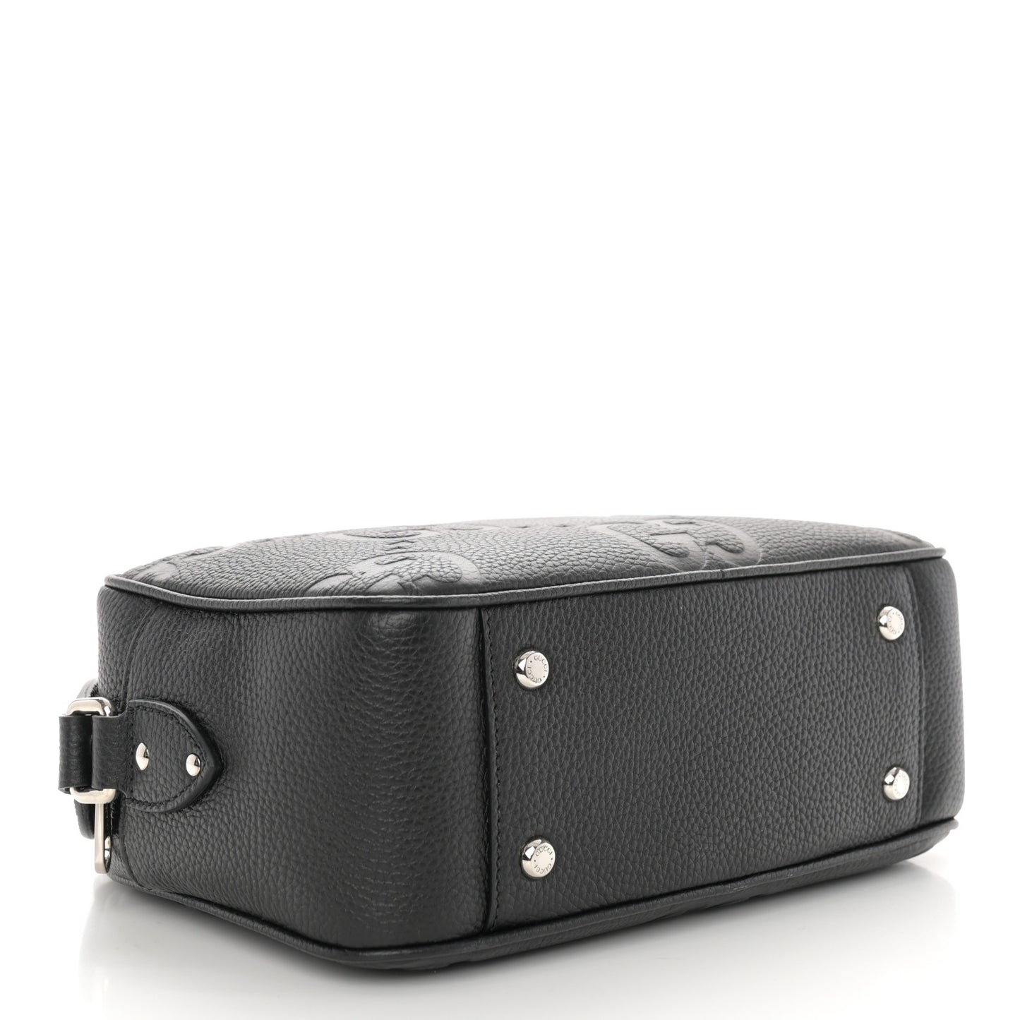 Piuma Calfskin Jumbo GG Embossed Medium Messenger Bag Black